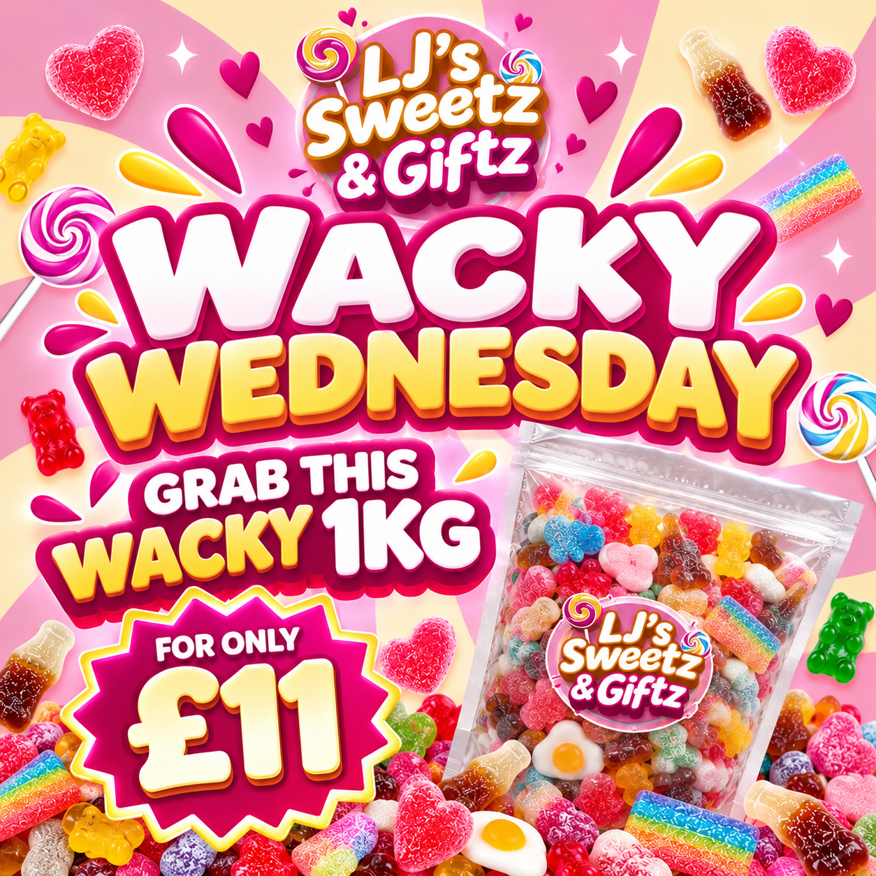 Wacky Wednesday 1kg Sweet Deal (Not Customisable)