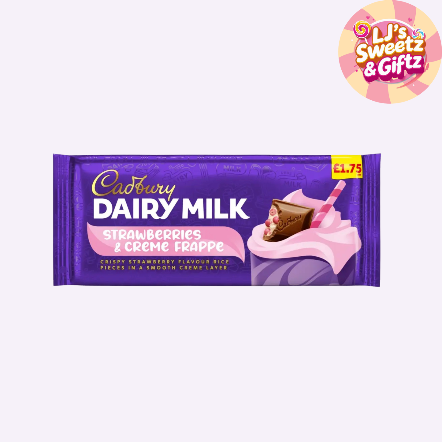 Cadbury Dairy Milk Strawberries & Creme Frappe Chocolate Bar 115g