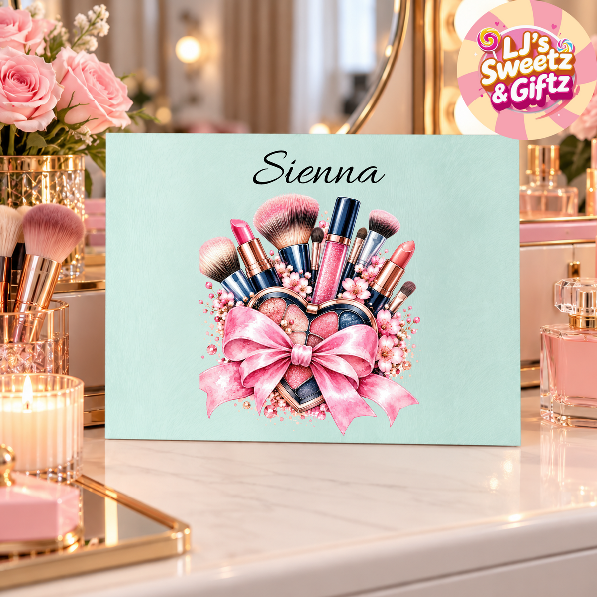 Make Up Heart Glass Borad