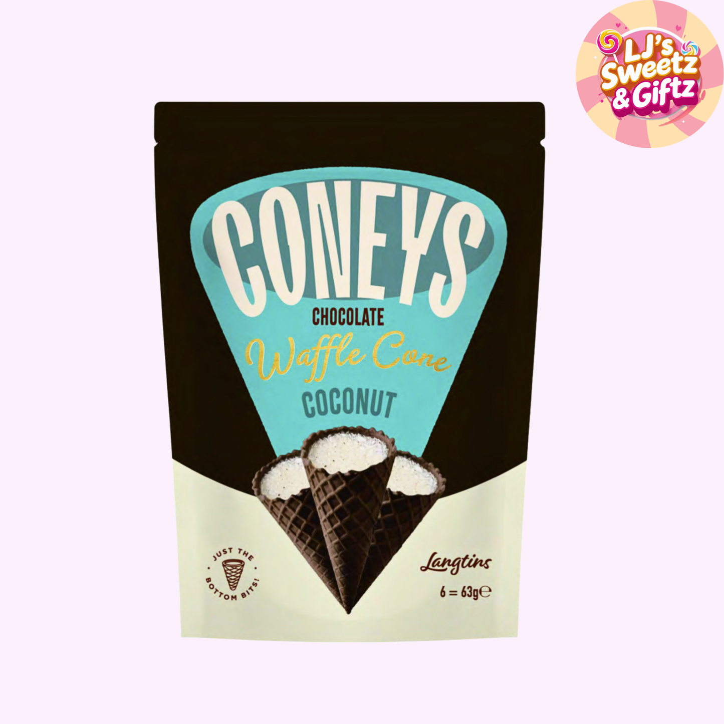 Coneys Chocolate Waffle Cone Coconut Flavour 63g
