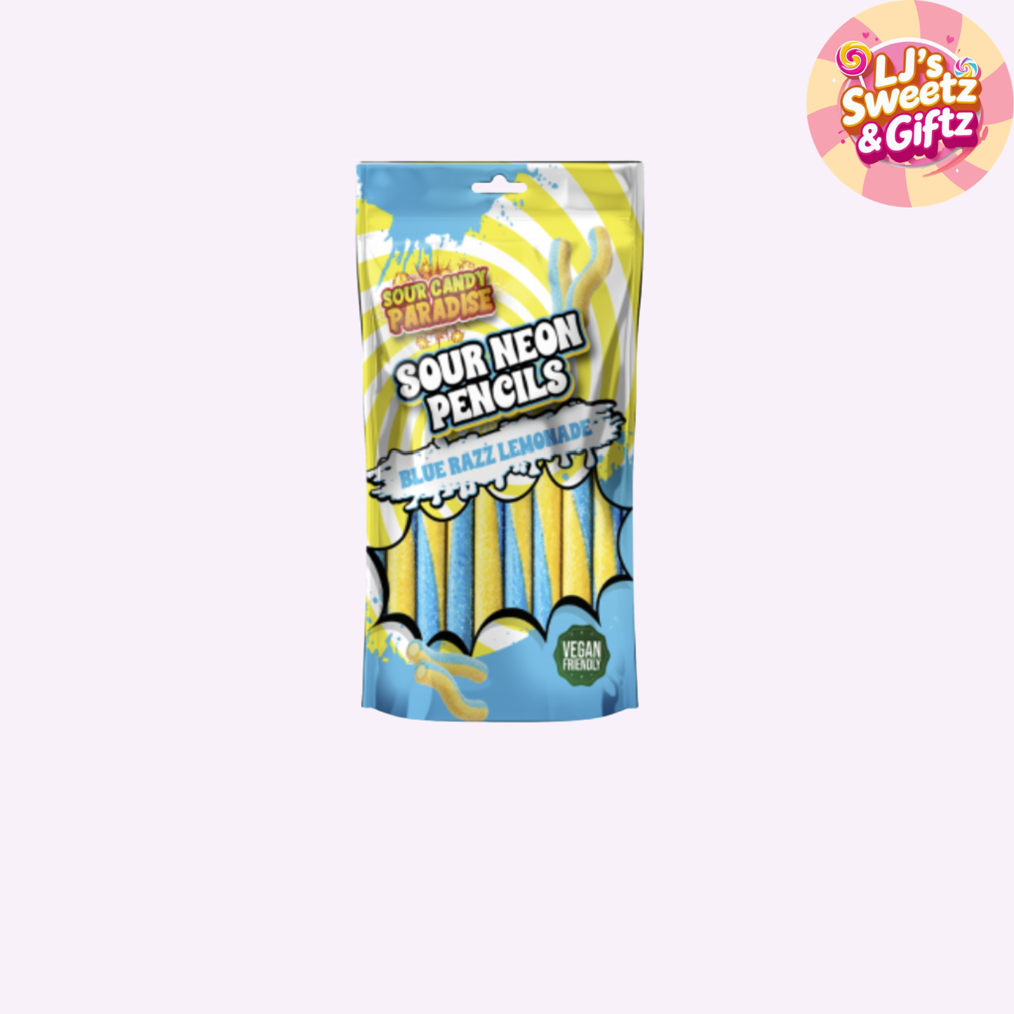 Candy Paradise Neon Sour Pencils Blue Razz Lemonade