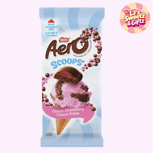 Aero Scoops Choco Strawberry ice cream package with Nestle logo on a white background