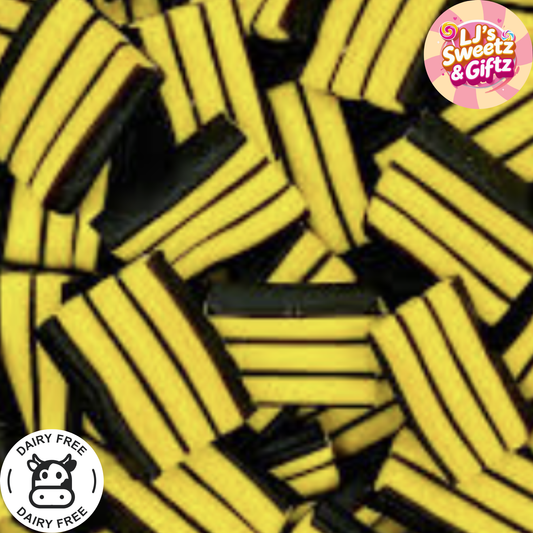Banana Liquorice Stripes 300g