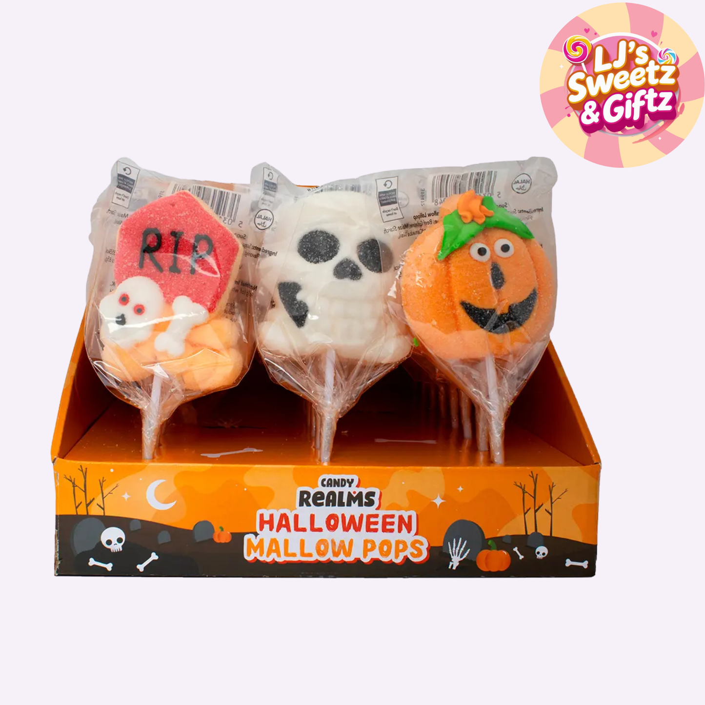 Candy Realms Halloween Mallow Pops 45g
