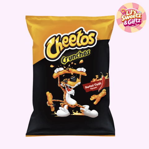 Cheetos Crunchies bag with cartoon character on a white background