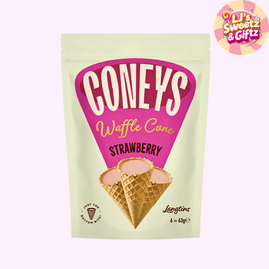 Coneys Waffle Cone Strawberry Flavour 63g
