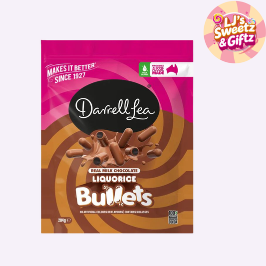 Darrell Lea Milk Chocolate Liquorice Bullets 200g