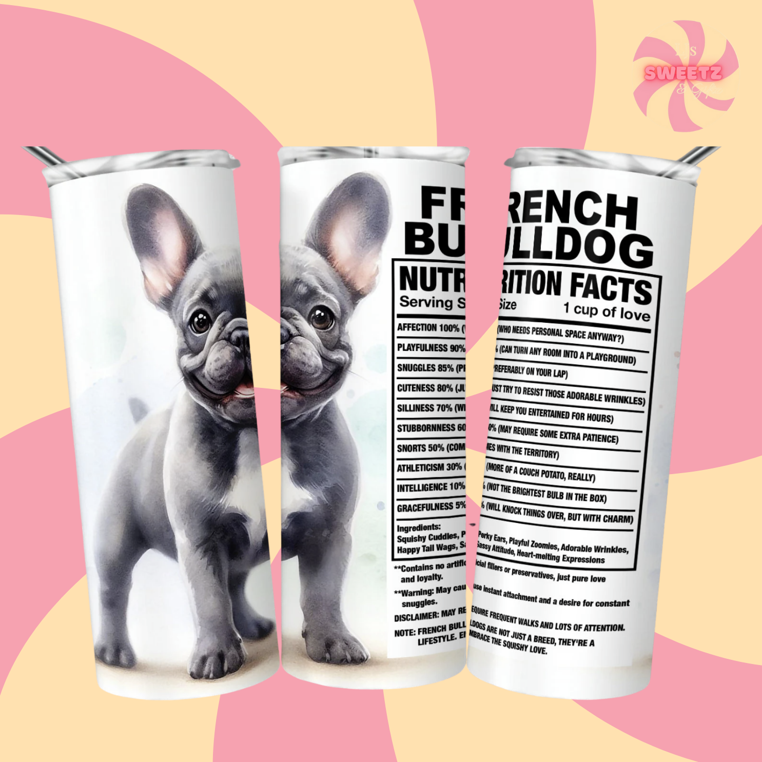 French Bull dog Tumbler
