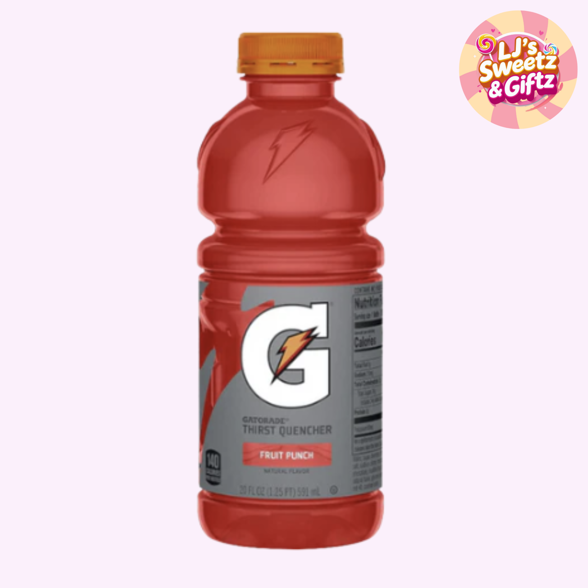 Gatorade bottle with a red label on a white background