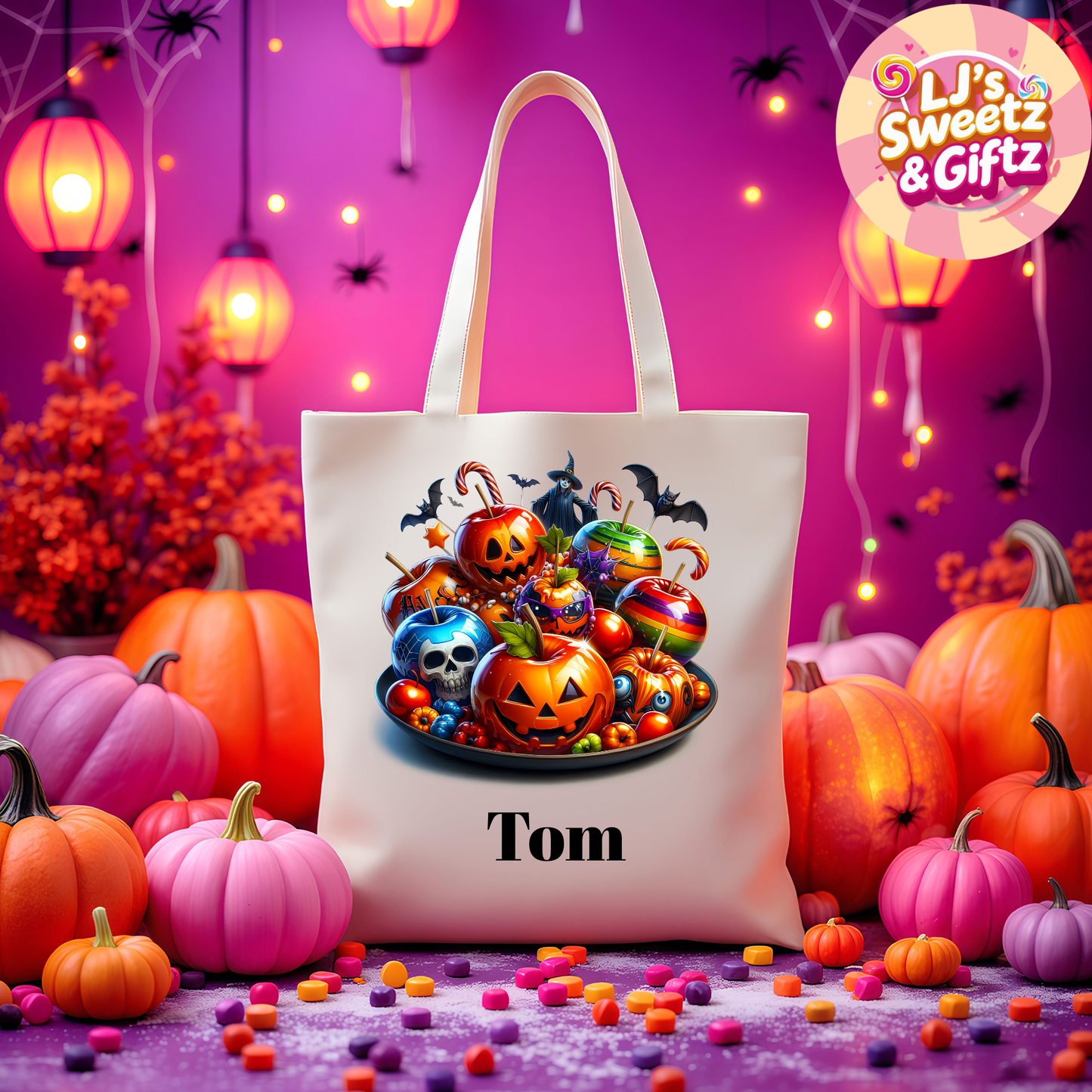 Halloween Pumpkin Skull Tote Bag