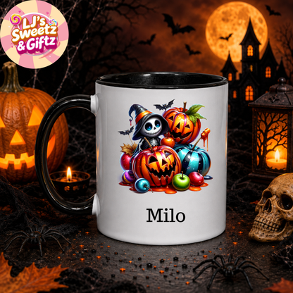Halloween Spooky Pumpkin Skeleton Mug