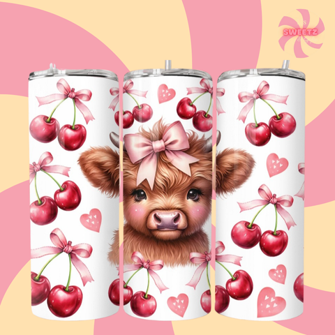 Highland Cow Cherry Tumbler