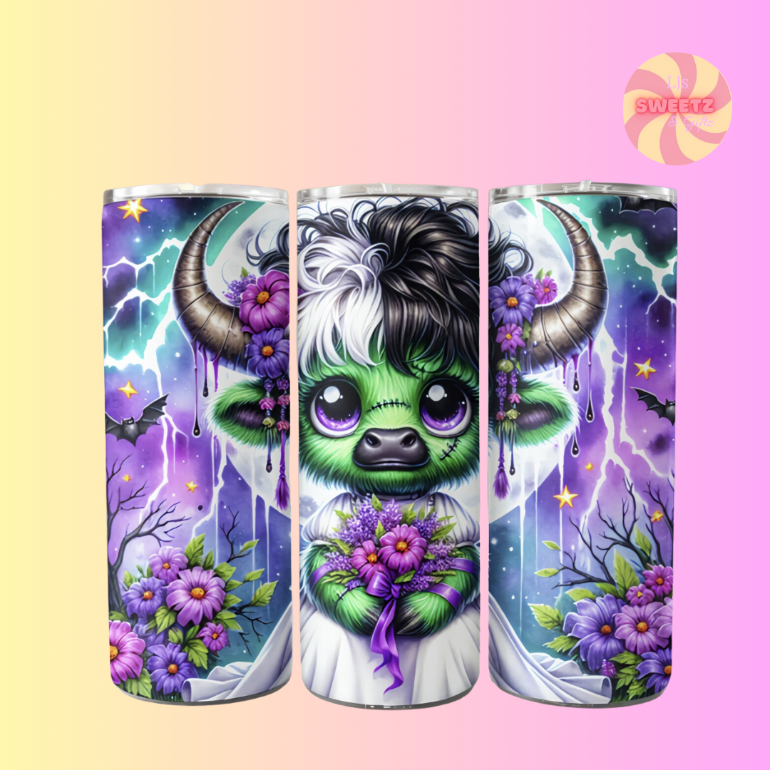 Mrs Frankenstein Highland Cow Tumbler