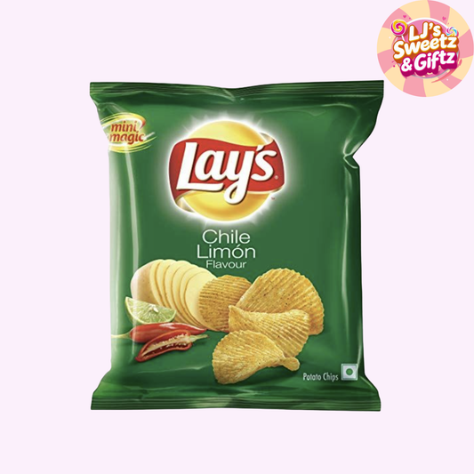 Lay's Chile Limon flavor potato chips packaging on a white background