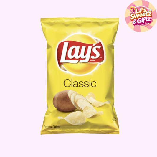 Lay's Classic potato chips packet on a white background