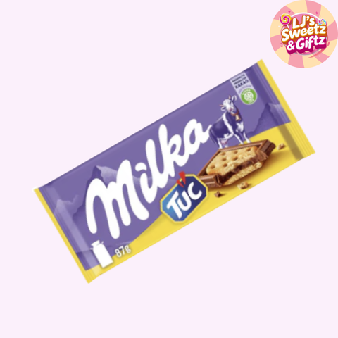 Milka Tuc chocolate bar packaging on a white background