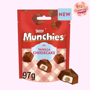 Nestle Munchies Vanilla Cheesecake flavor packaging on a white background LJs Sweetz Giftz