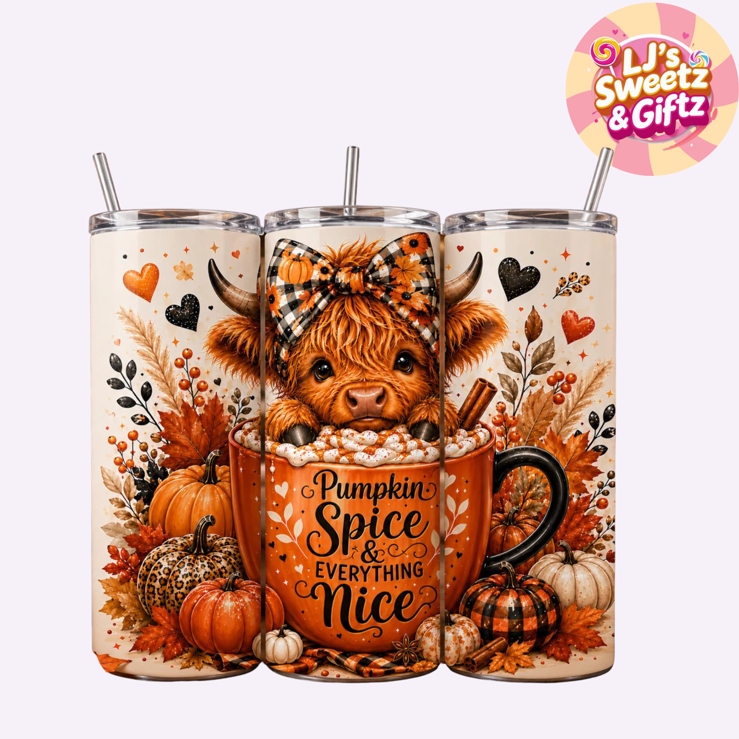 Highland Cow Pumpkin Spice Tumbler