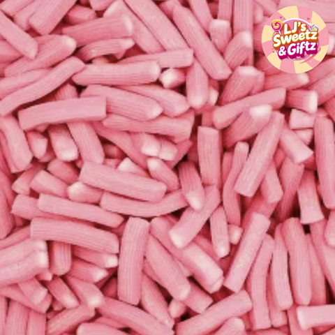 Pink candy sticks with 'LJ's Sweetz & Giftz' logo in the corner.