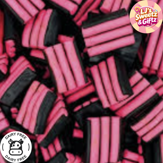 Strawberry Liquorice Stripes 300g