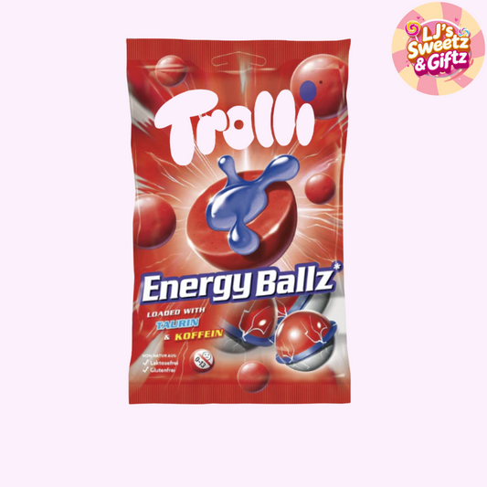 Trolli Energy Ballz candy package on a white background