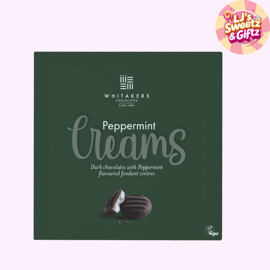 Whitaker's Peppermint Creams chocolate box on a white background