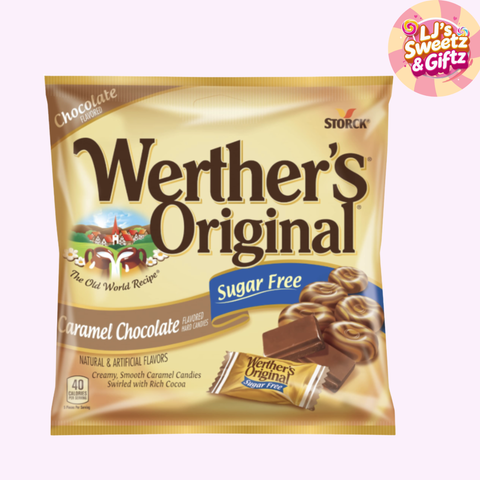 Werther's Sugar Free Caramel Chocolate Hard Candies 66.6g USA