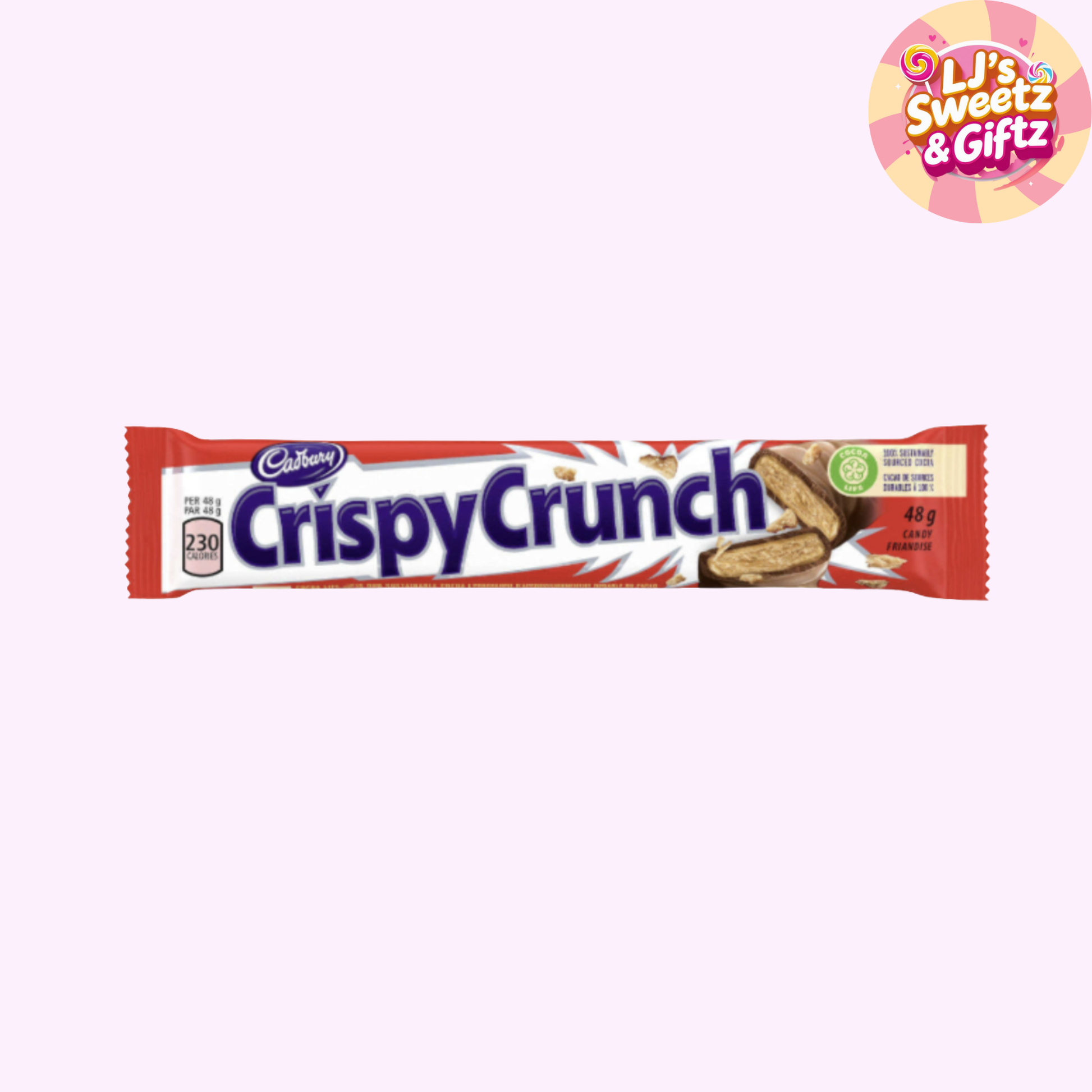 Cadbury Crispy Crunch chocolate bar packaging on a white background