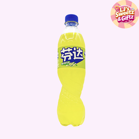 Yellow bottle with blue cap on a white background, featuring a brand logo in the corner.