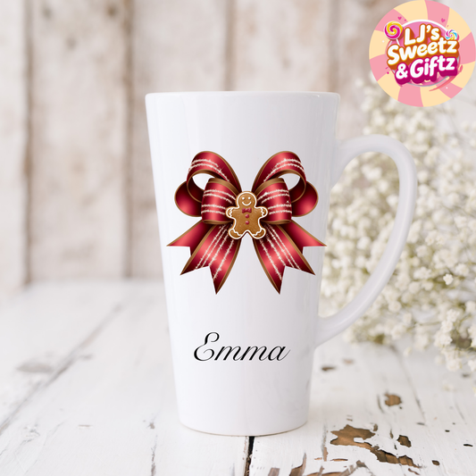 Gingerbread  Bow Latte Mug