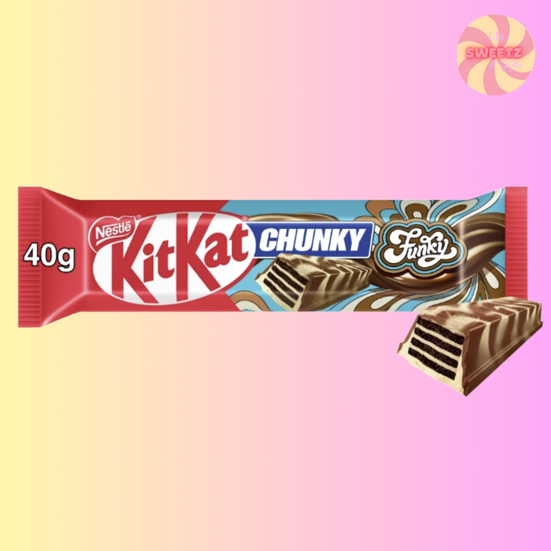 Kit Kat Chunky chocolate bar packaging on a gradient background
