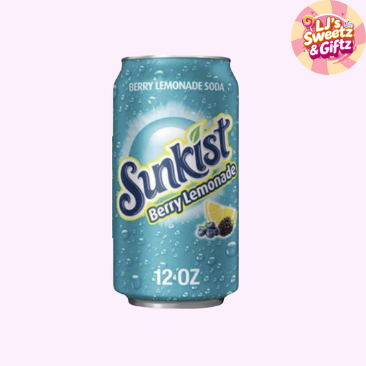 Sunkist Berry Lemonade soda can on a white background