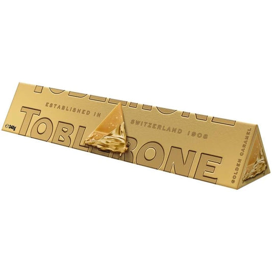 Toblerone Golden Caramel Chocolate Bar 340g 8/07/26